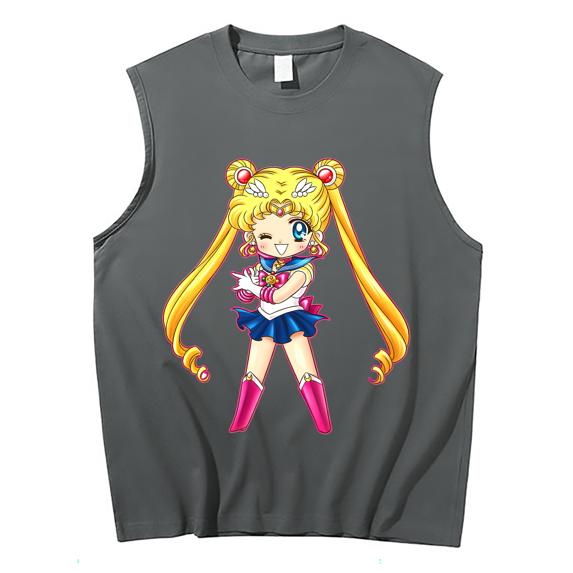 （画像用） 美少女戦士セーラームーン 月野 うさぎ つきの うさぎ Sailor Moon Tsukino Usagi コットン100％タンクトップ（フロントプリント）